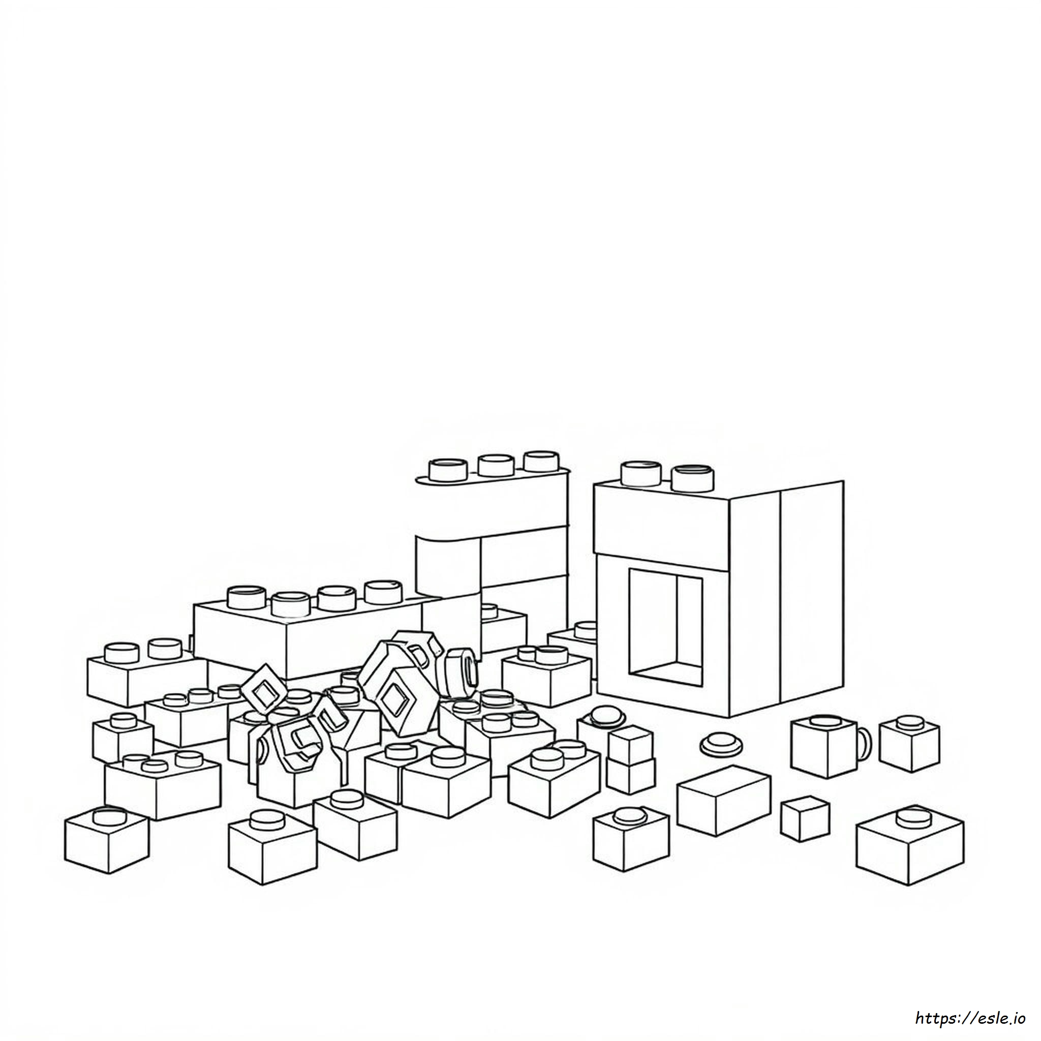 Lego Building Coloring Pages