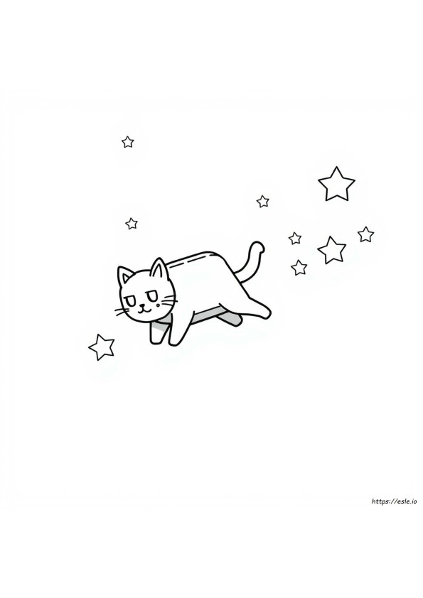 Sevimli Nyan Kedi Boyama Sayfaları