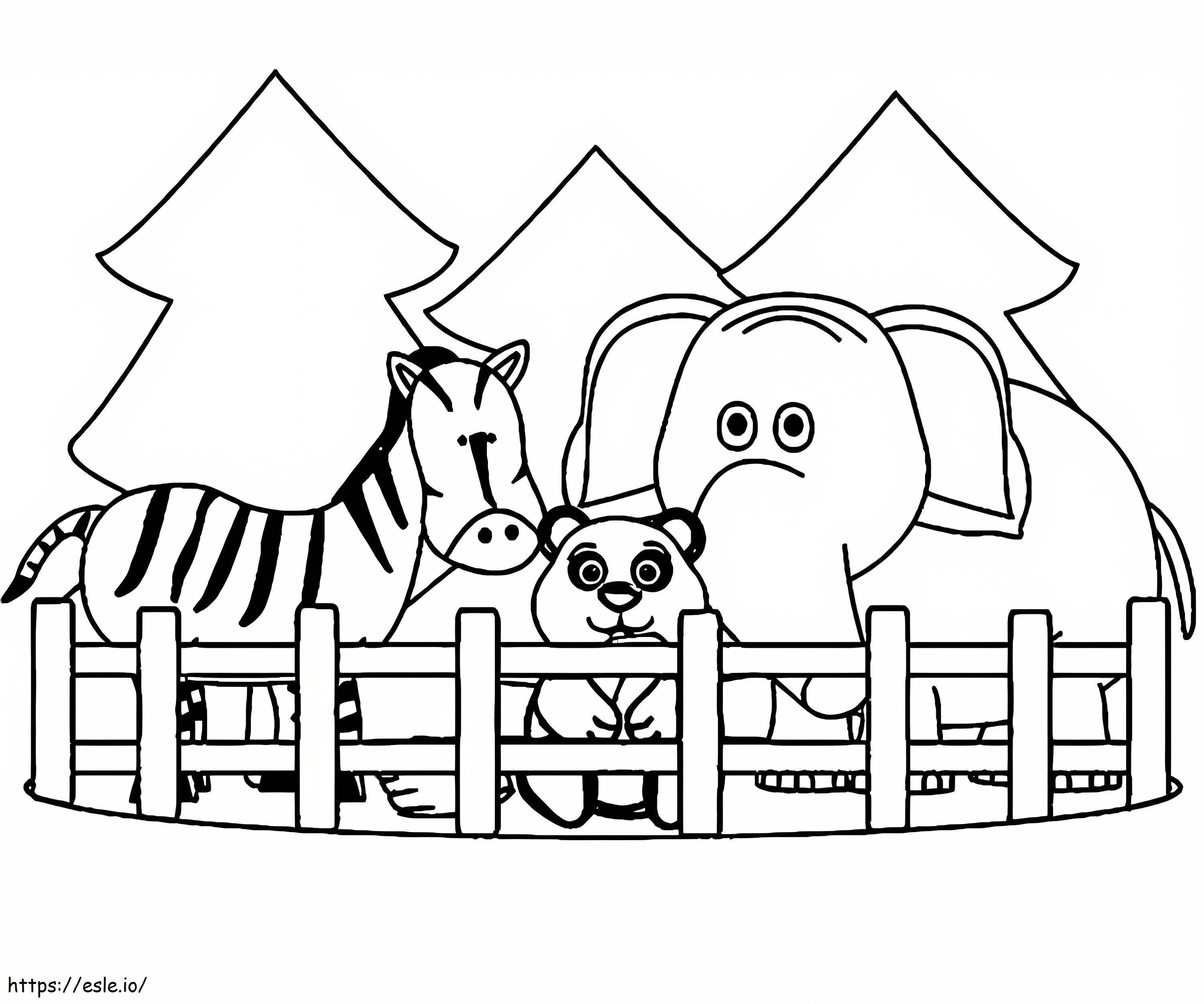 Coloriage Animaux du zoo à imprimer à imprimer dessin