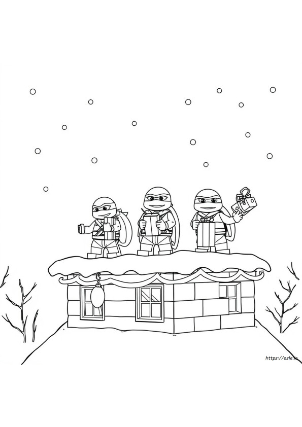 Dibujos De Tortugas Ninja Navideñas Para Colorear E Imprimir