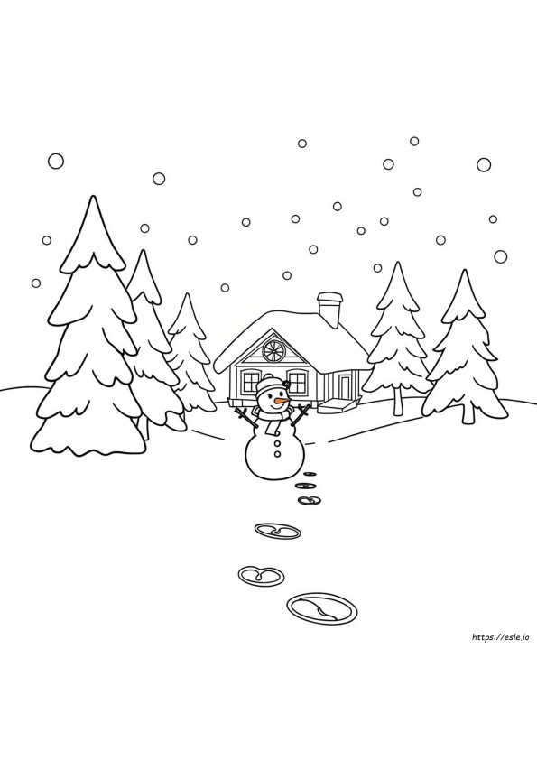 Coloriage Hiver Facile À Imprimer