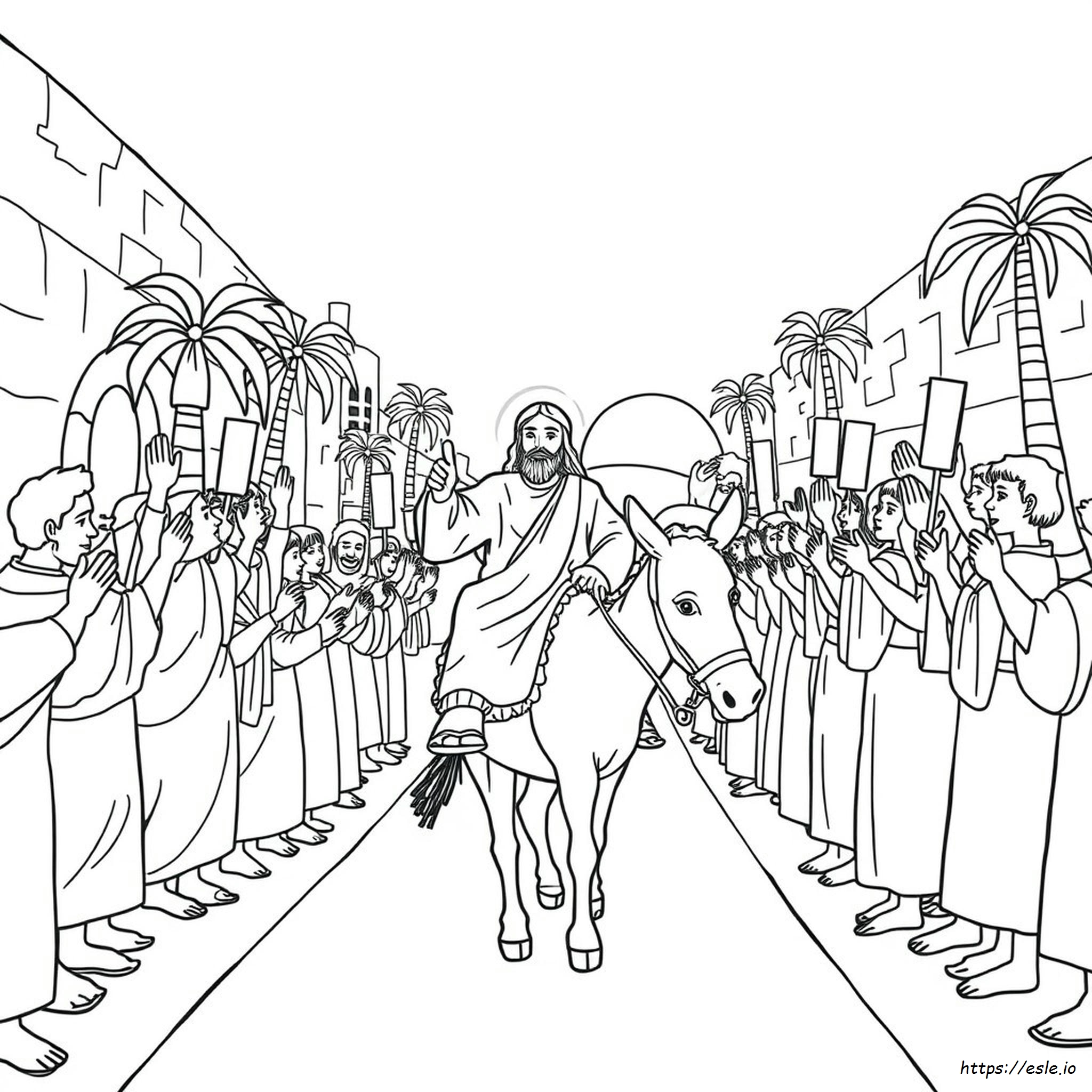 Gesù Entra A Gerusalemme Disegno Da Colorare