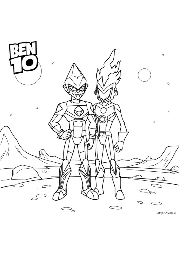 Dibujos Para Colorear De Diamondhead Heatblast Ben 10