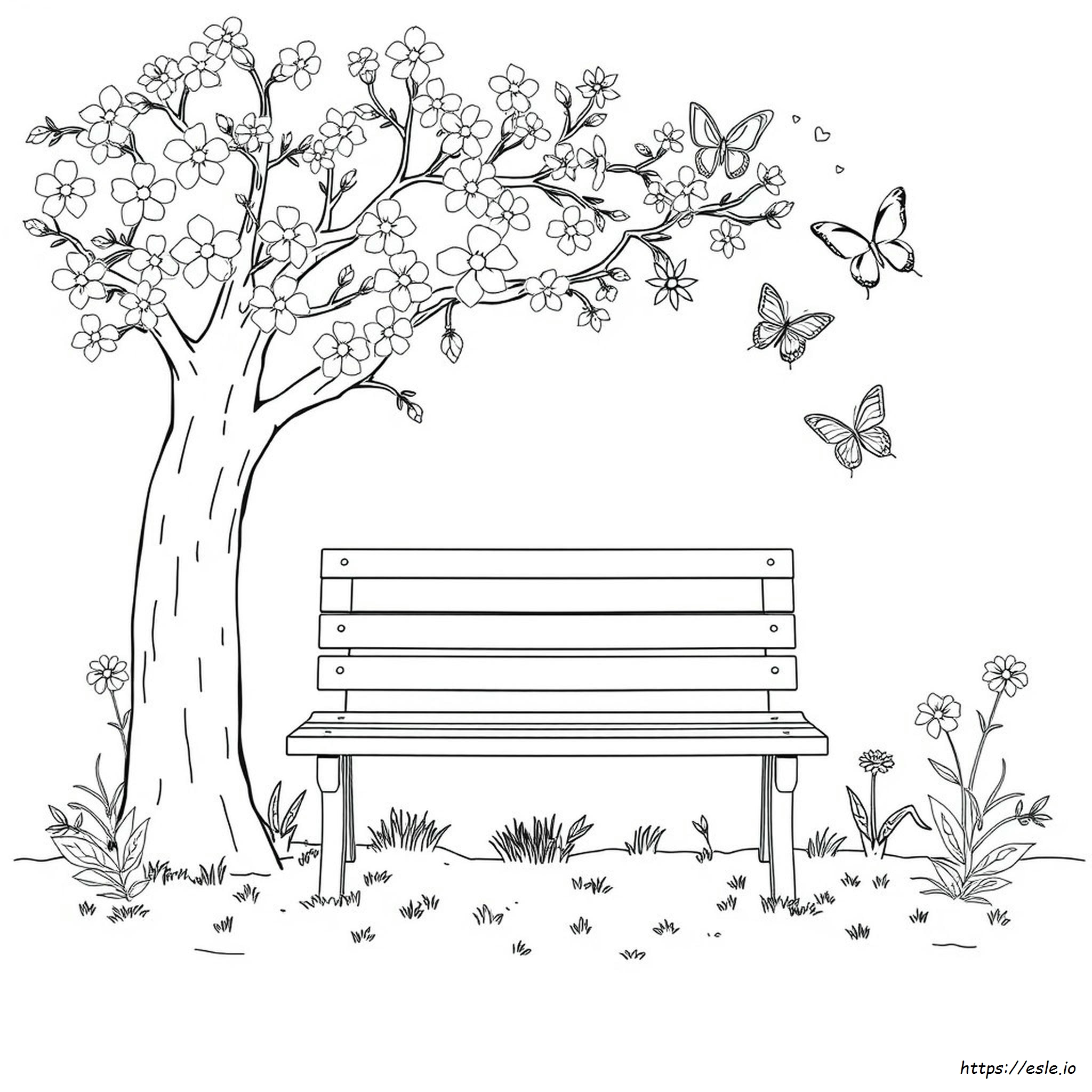 Park Bench Coloring Page