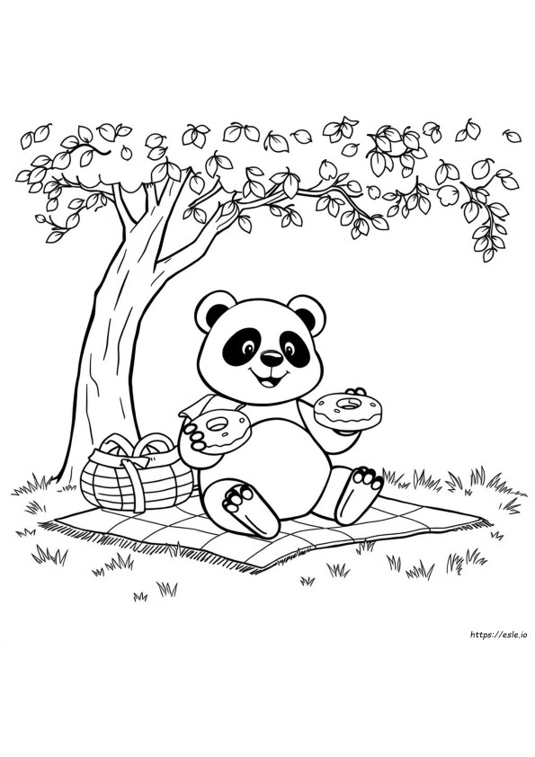 Panda Donut Kleurplaat