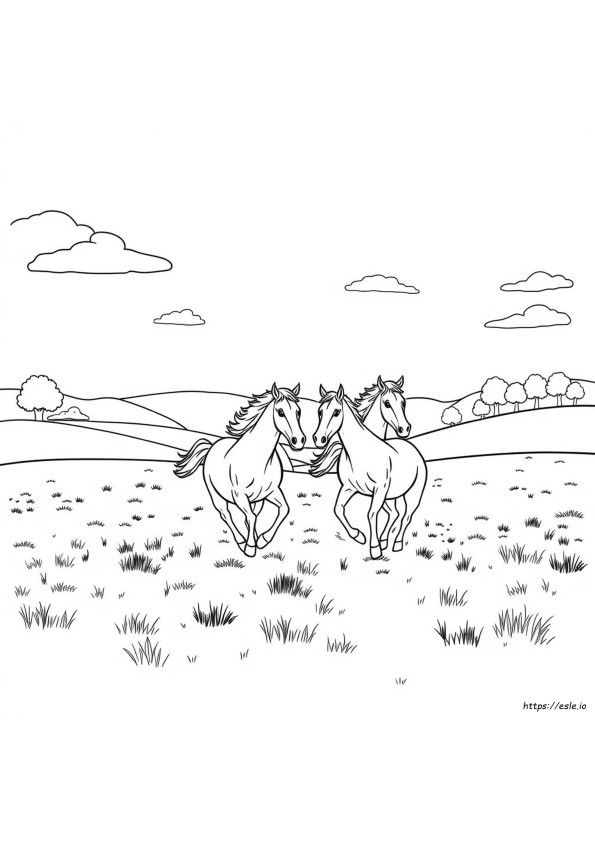 Coloring Pages Of Horses Running