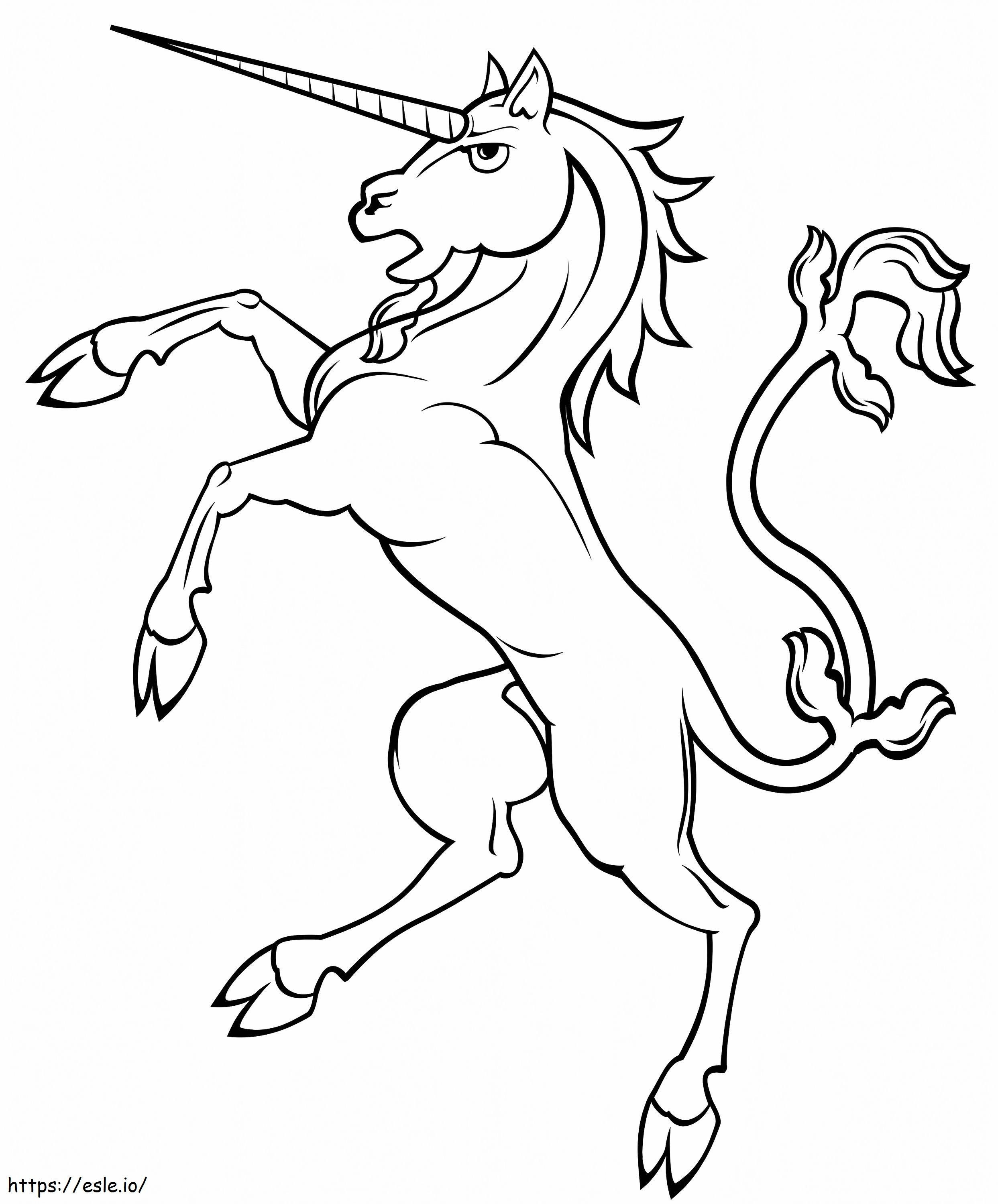 Strong Unicorn A4 coloring page