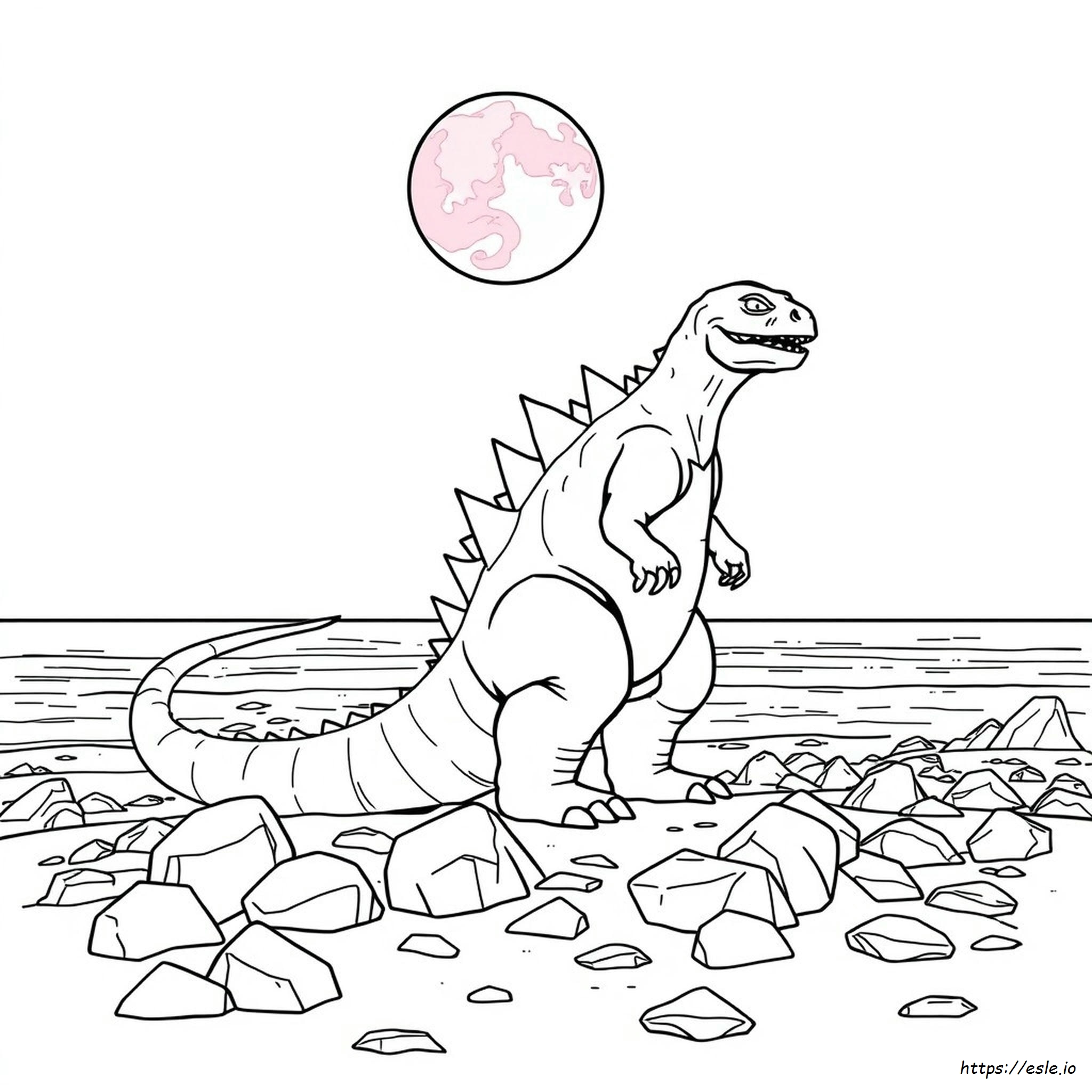 Pink Godzilla Coloring Pages