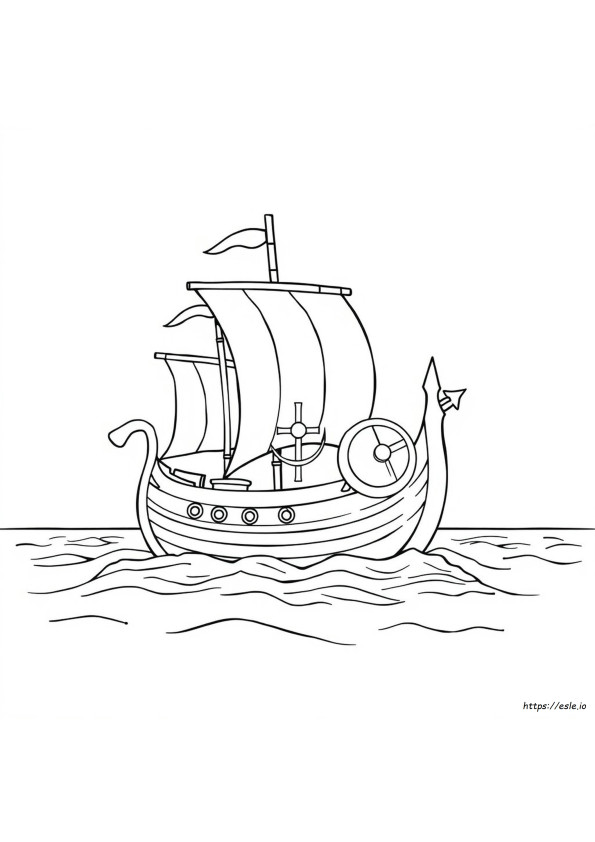 Barco Vikingo Para Colorear