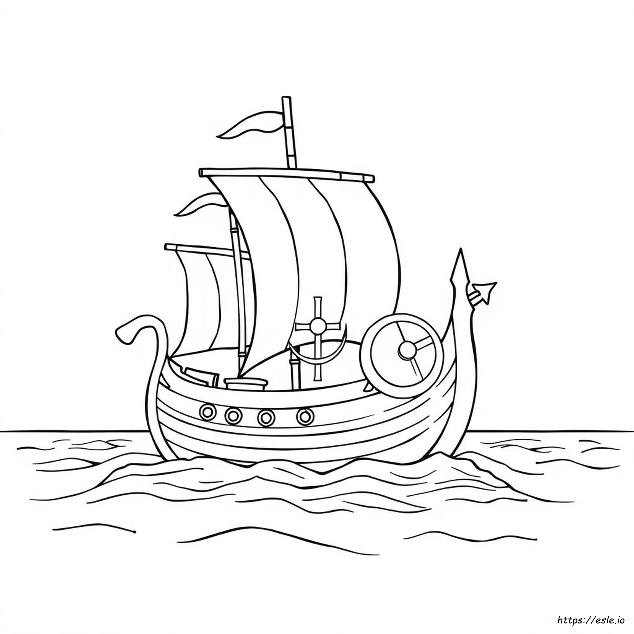 Viking Ship Coloring Page
