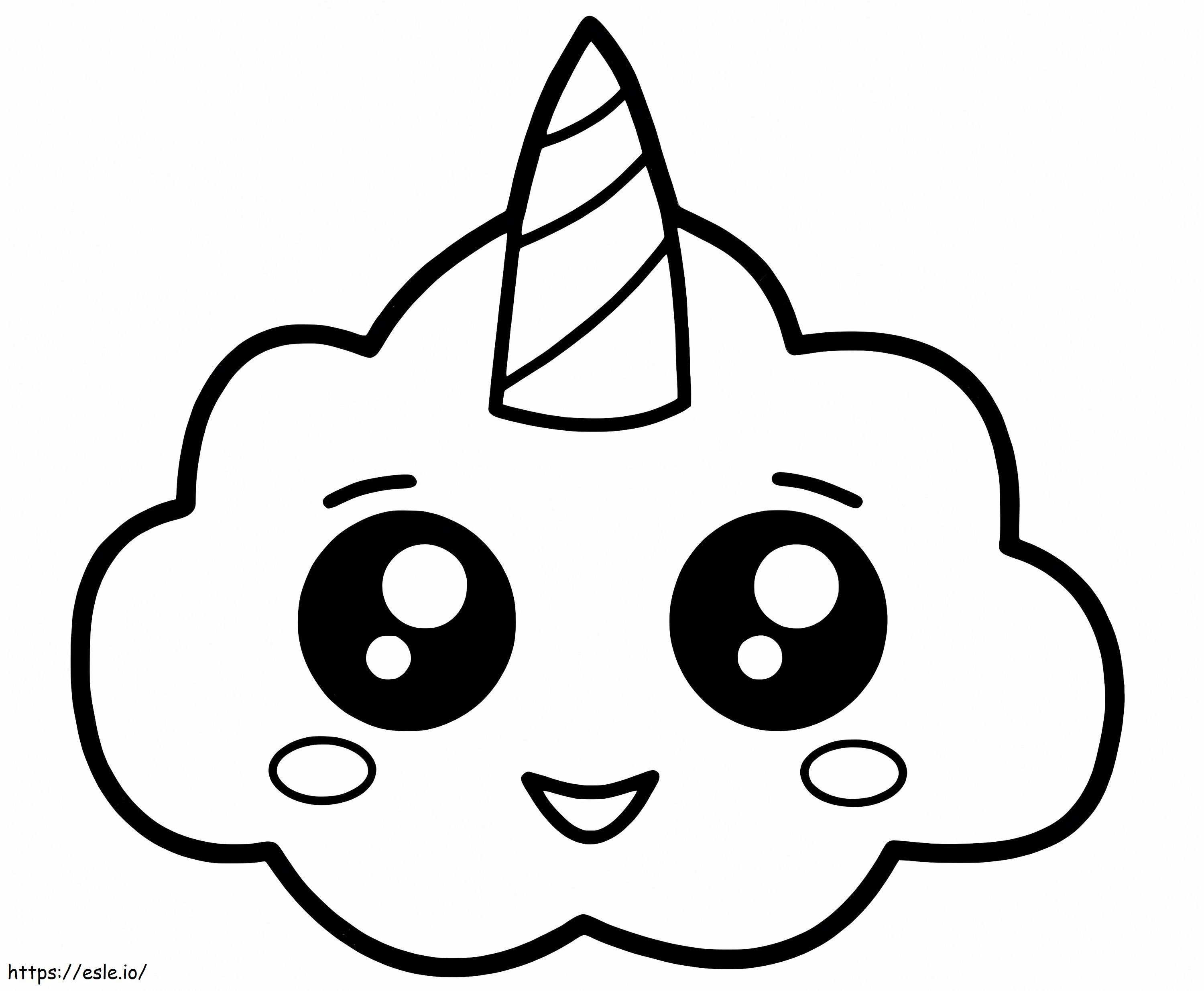 Adorable Unicorn Cloud coloring page