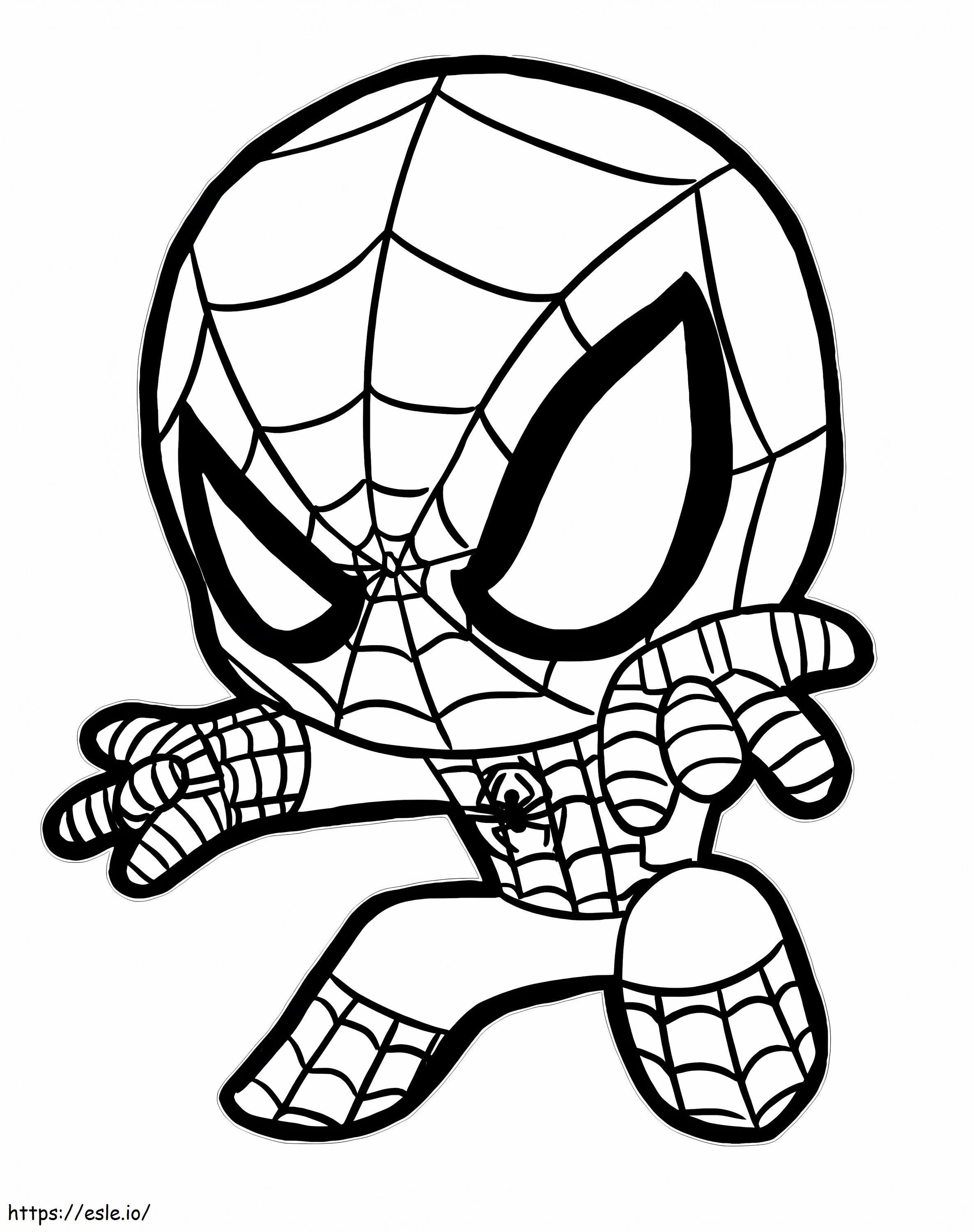 Chibi Spiderman de colorat