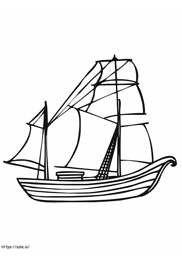 Norwegia Tradycyjna łódź kolorowanka