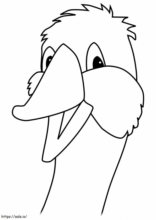 Cabeza de ganso de dibujos animados para colorear