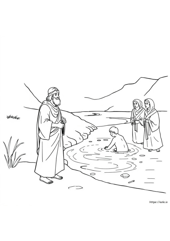 Coloriage Guérison De Naaman