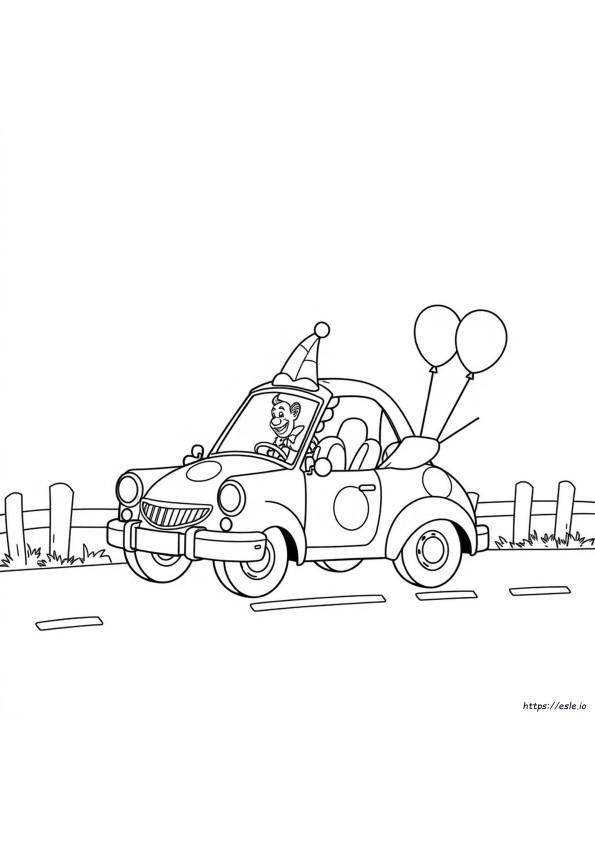 Coloriage Voiture De Clown