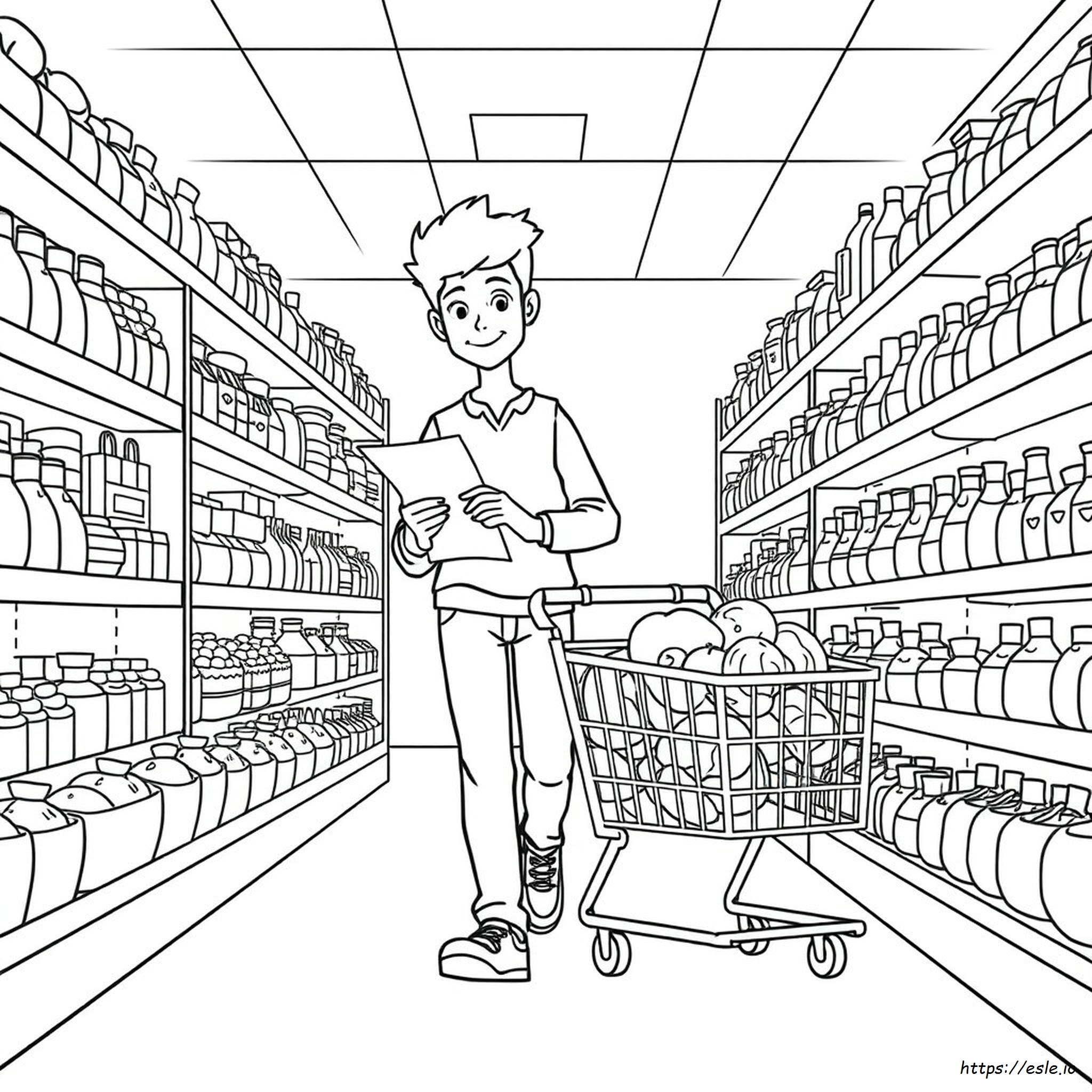 Compras De Supermercado Para Colorir