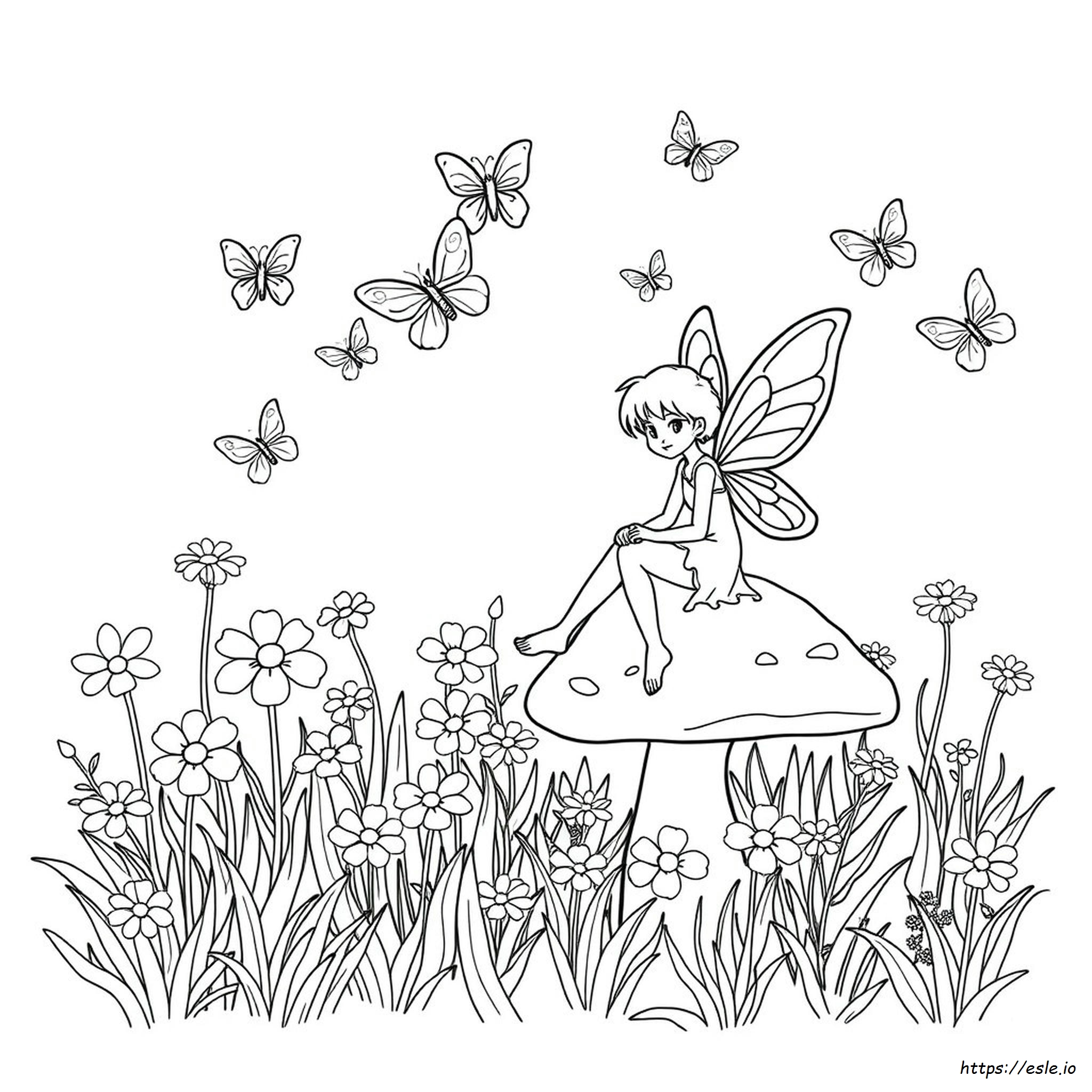 Printable Fairy Garden Coloring Pages