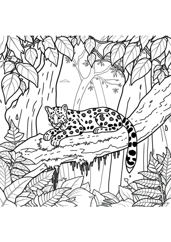 Leopardo Nebuloso Da Colorare