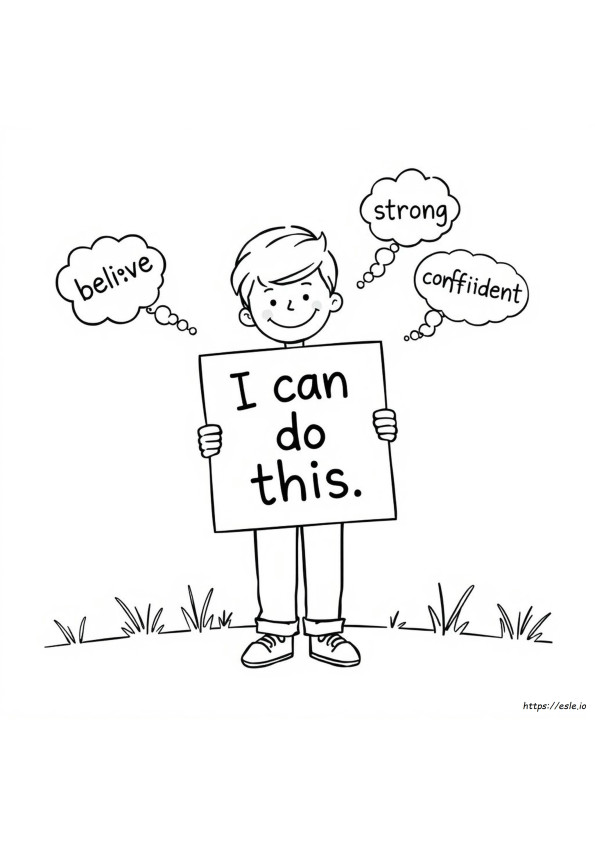 Positive Self Talk Coloring Pages