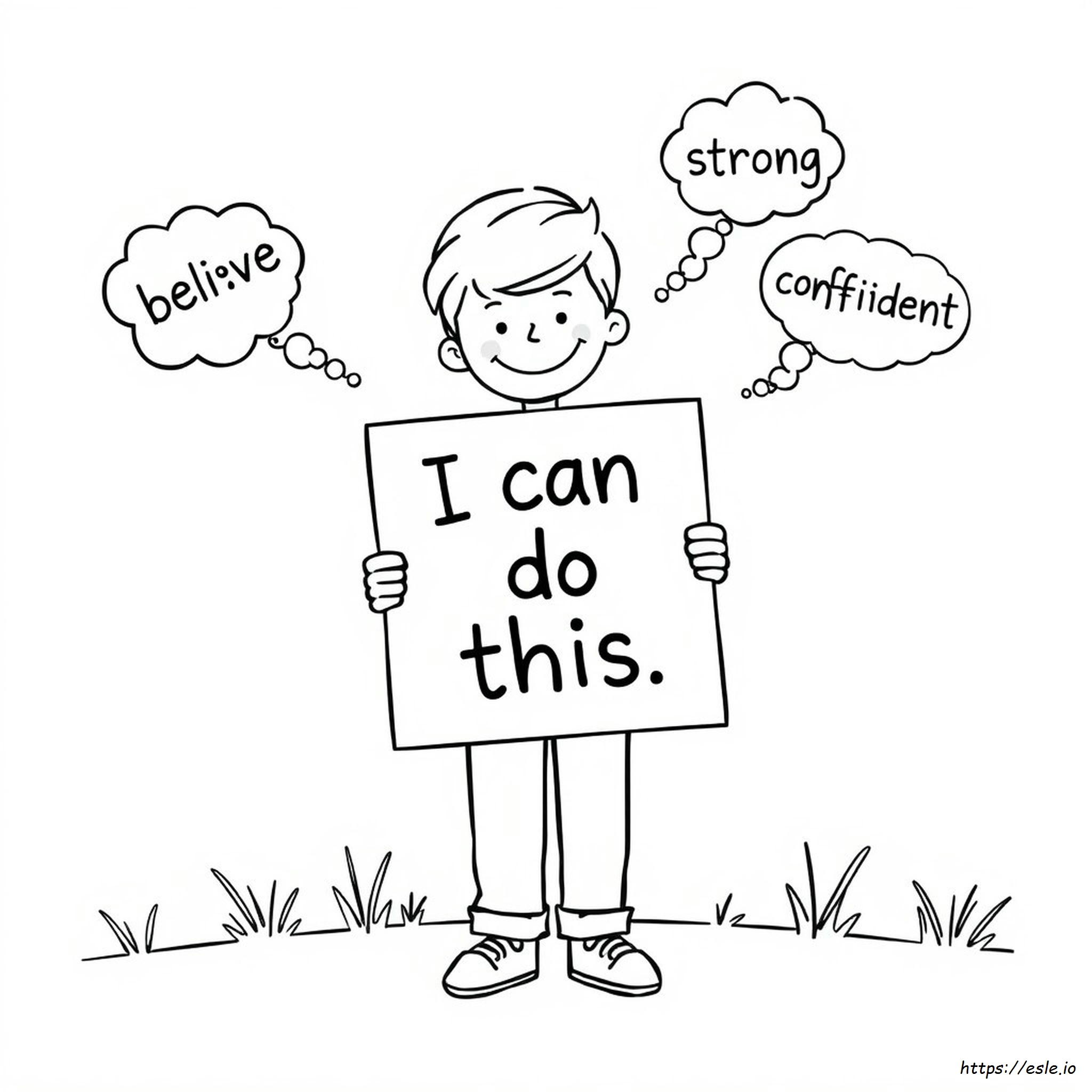 Positive Self Talk Coloring Pages