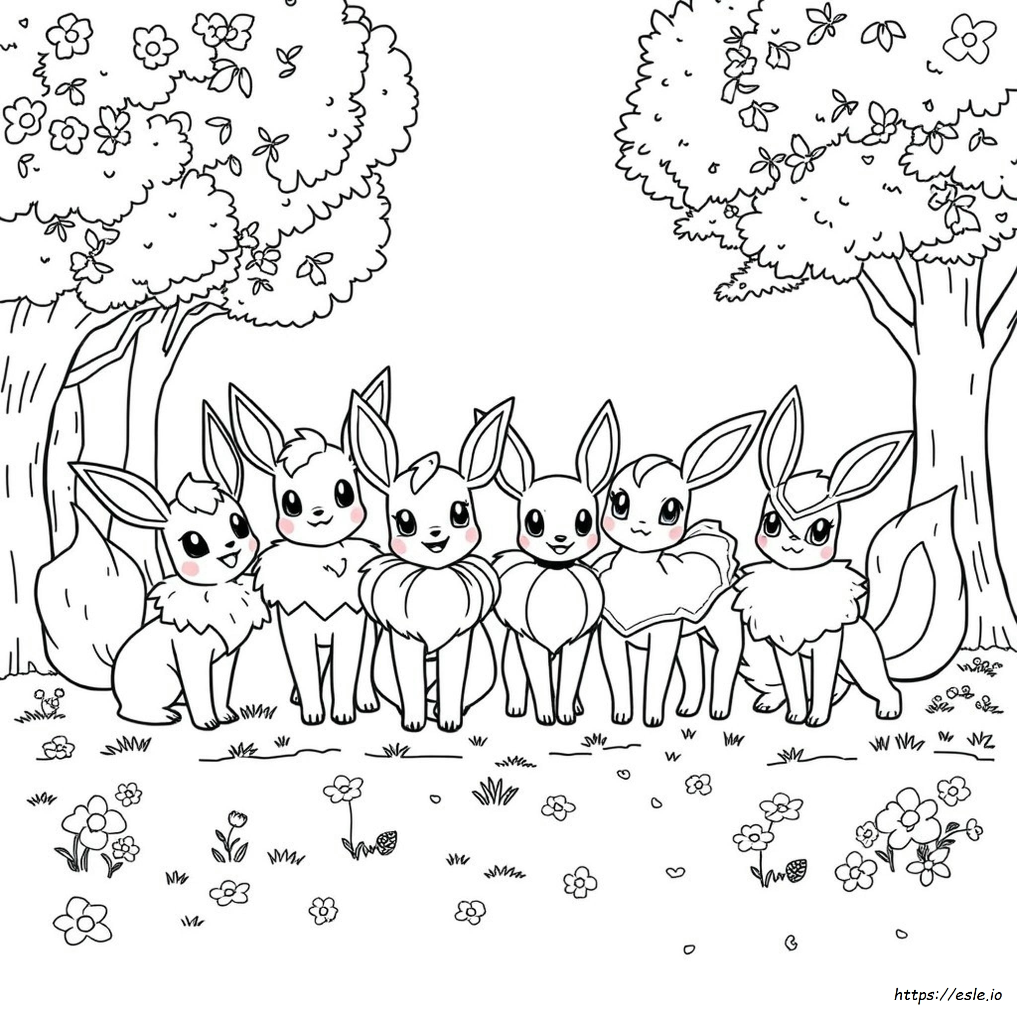 All Eevee Evolutions Coloring Pages