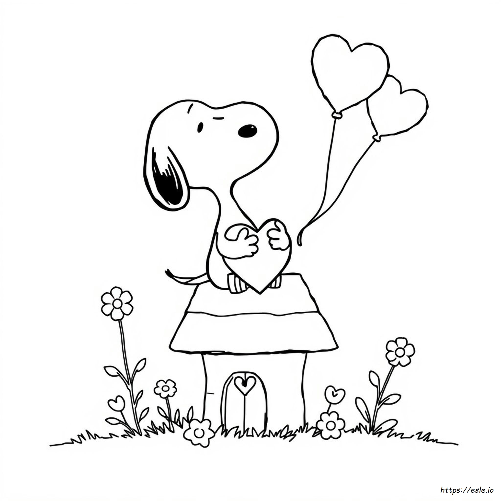Printable Snoopy Valentines Day Coloring Pages