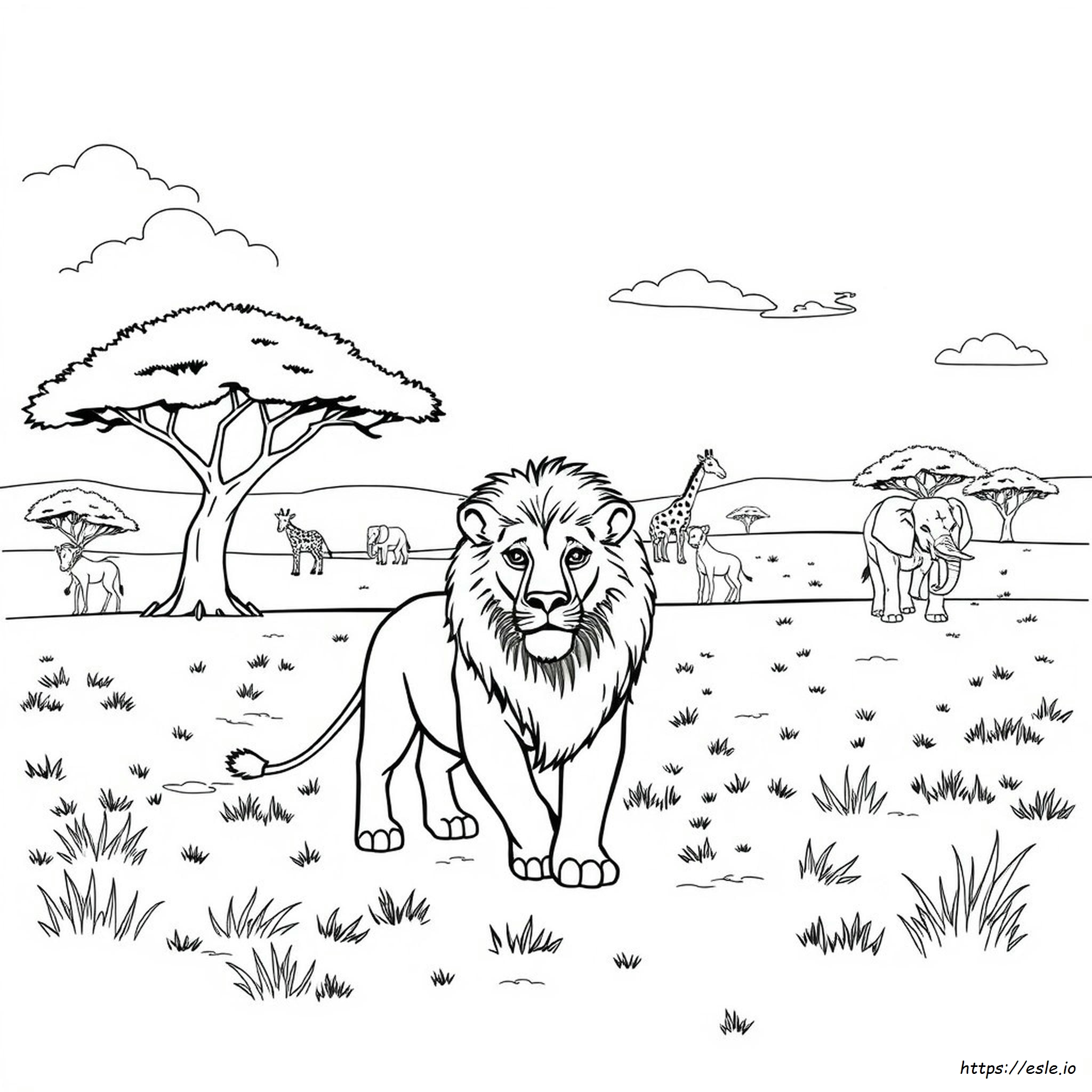 Safári Africano Para Colorir