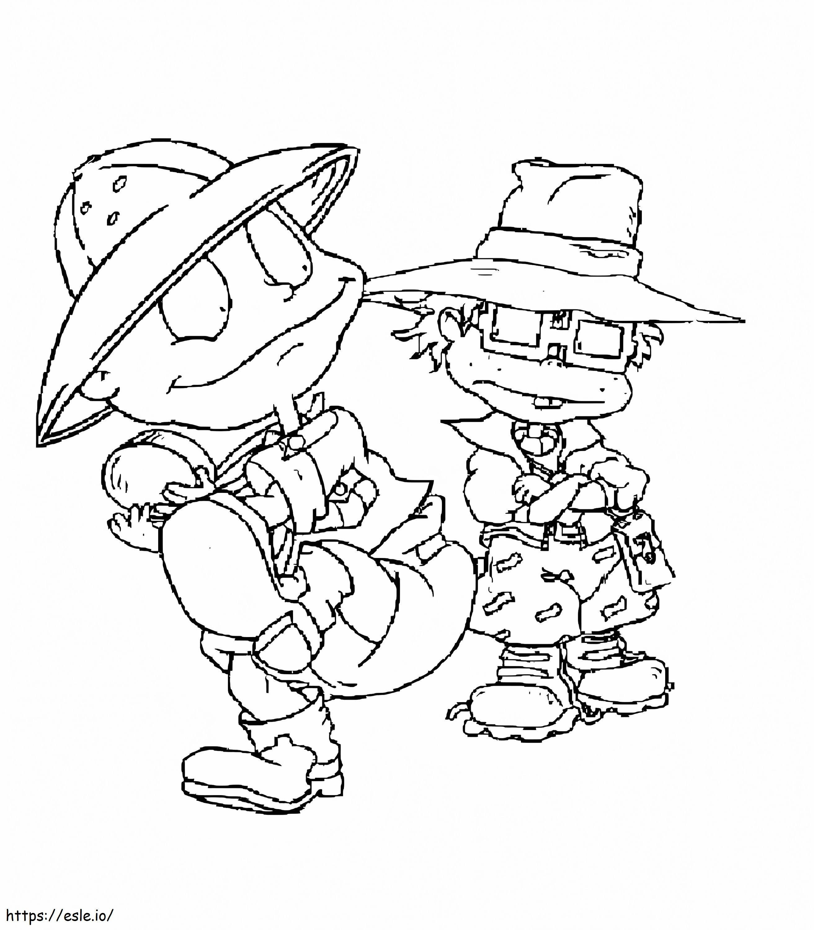 Tommy și Chuckie de la Rugrats de colorat