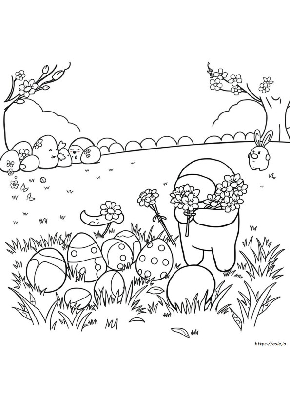 Páginas Para Colorear De Among Us De Pascua