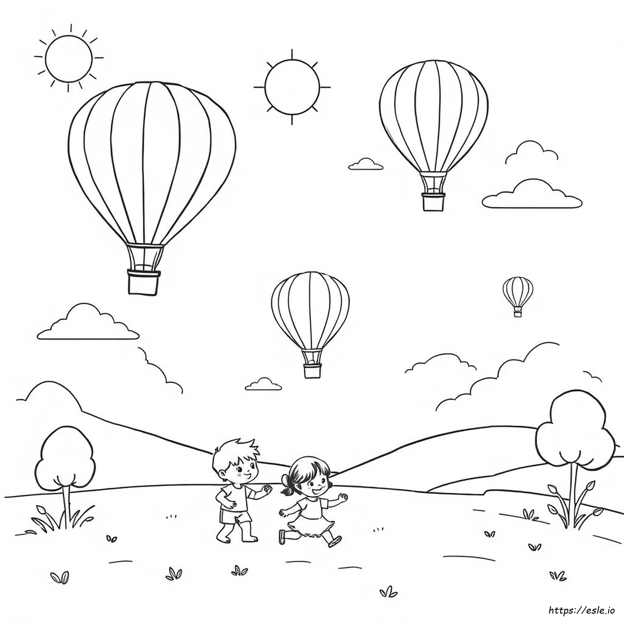 Preschool Hot Air Balloon Coloring Page