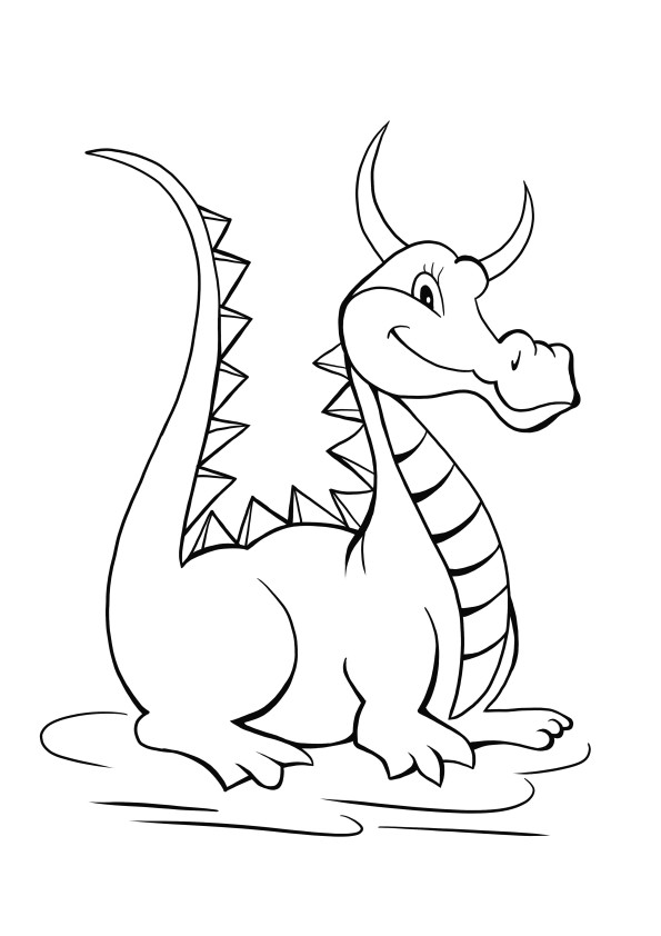 Dragon female coloring and free printing page