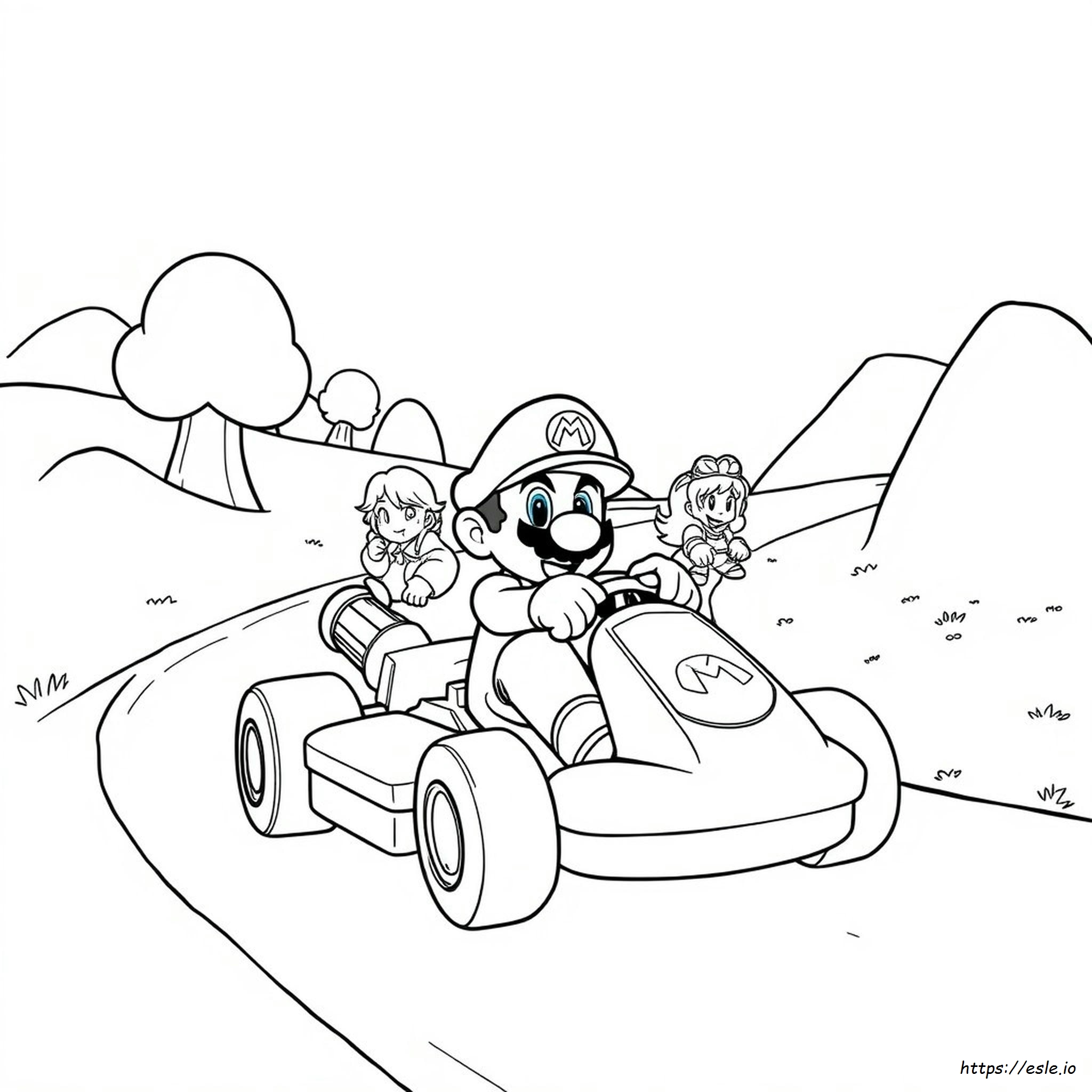 Mario Cart Colouring In