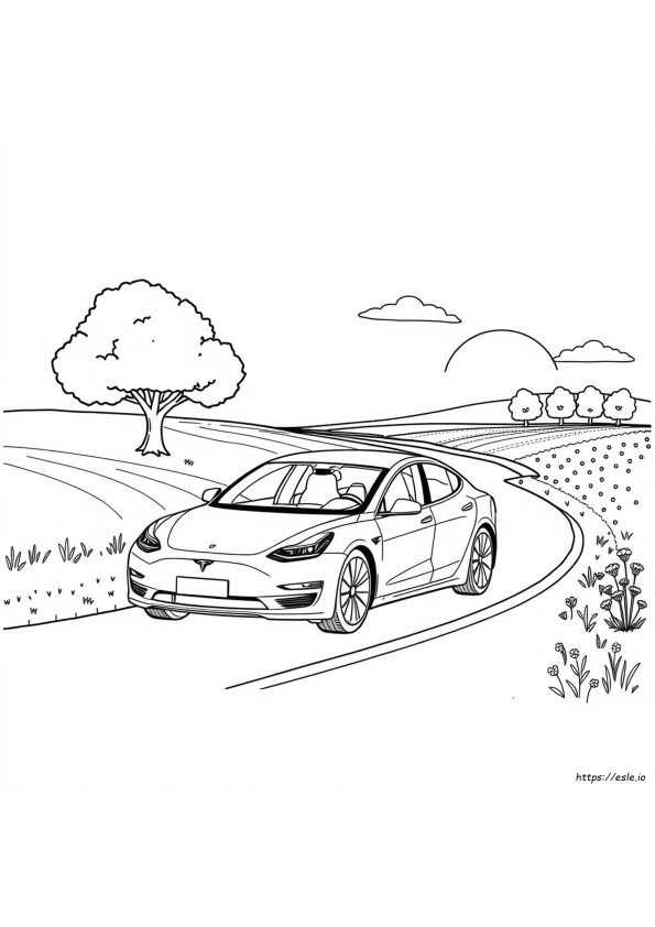 Coche Tesla Para Colorear