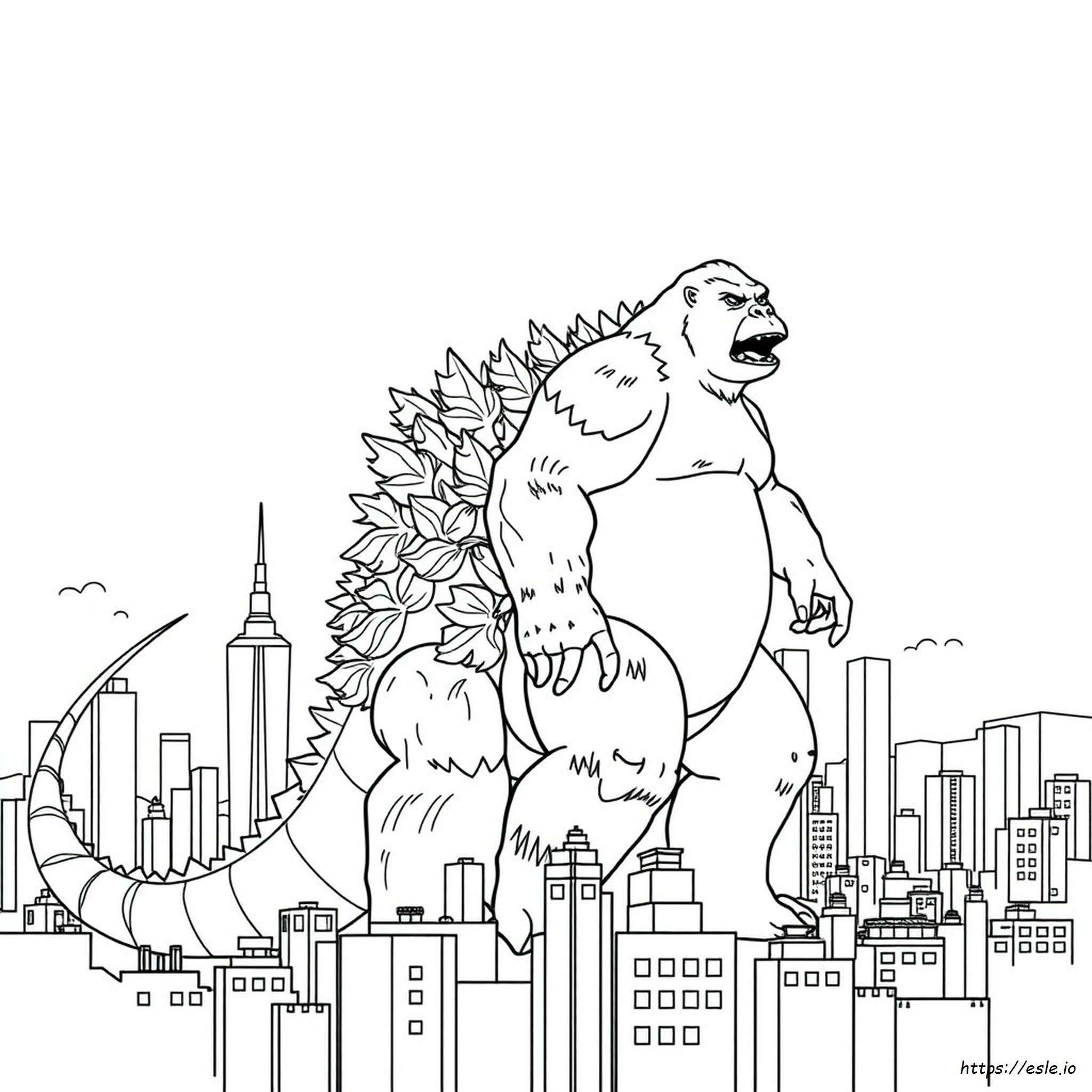 Godzilla X Kong The New Empire Coloring Pages