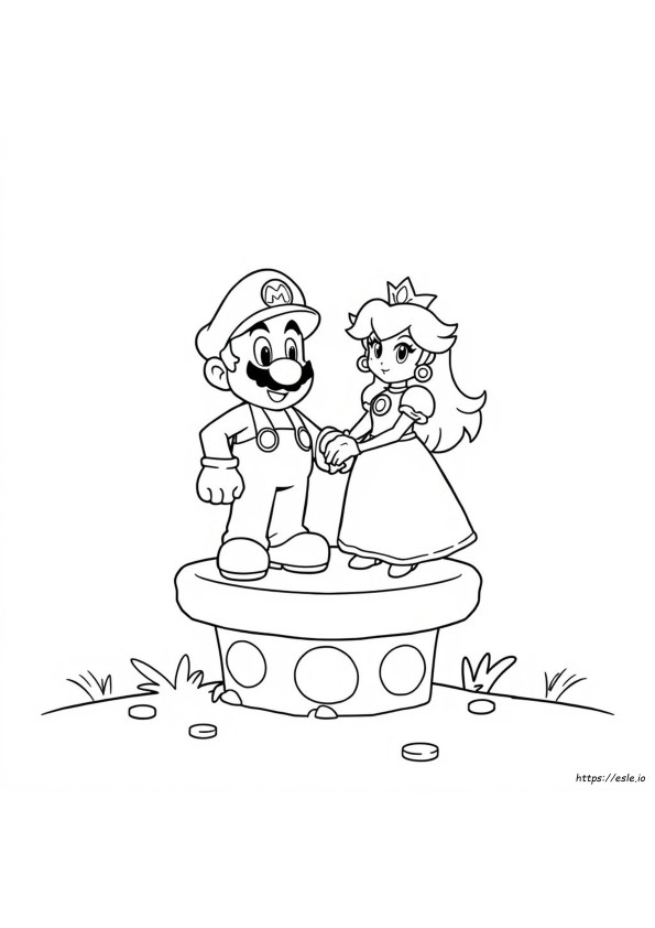 Disegni Da Colorare Mario Bros E La Principessa Peach