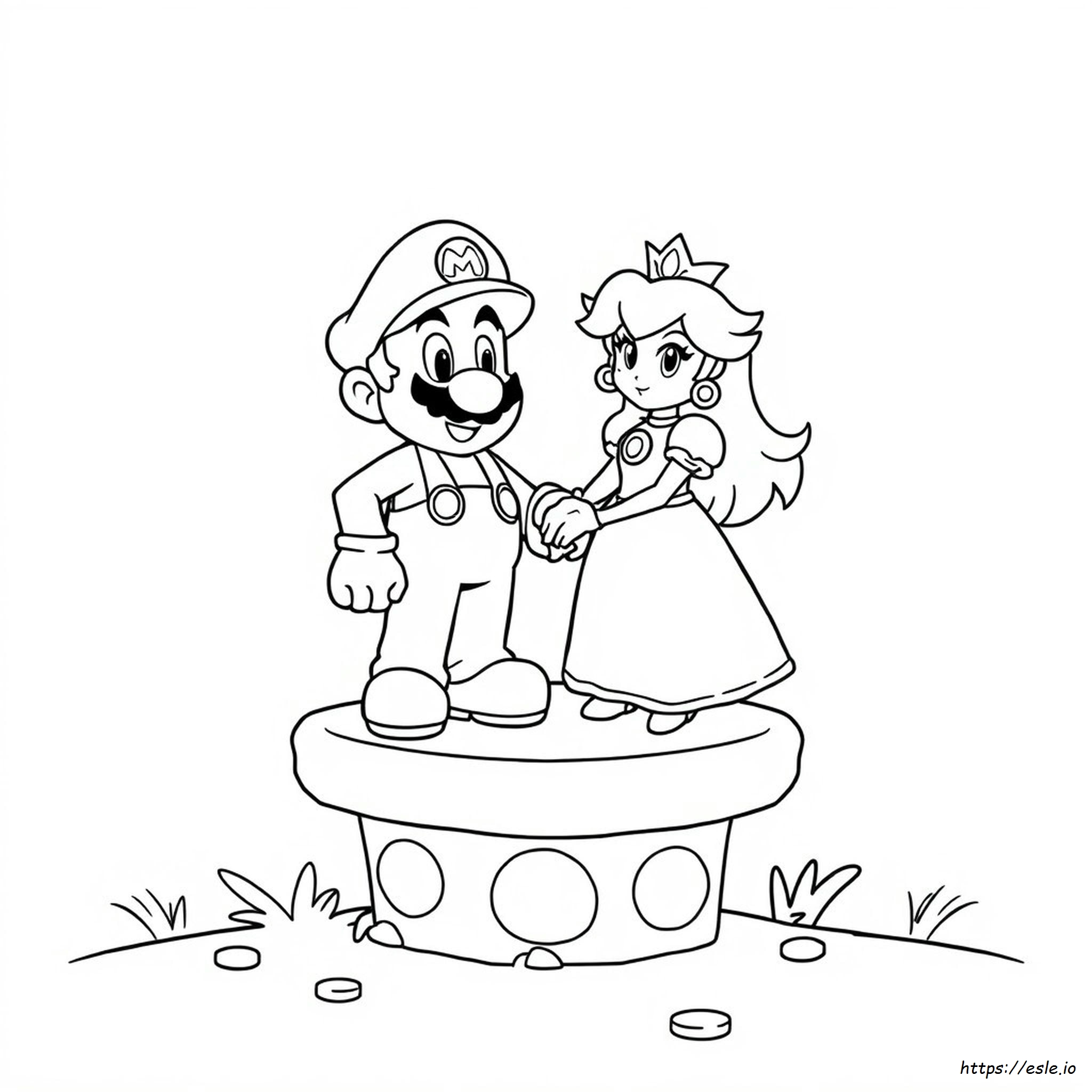 Ausmalbilder Mario Und Prinzessin Peach