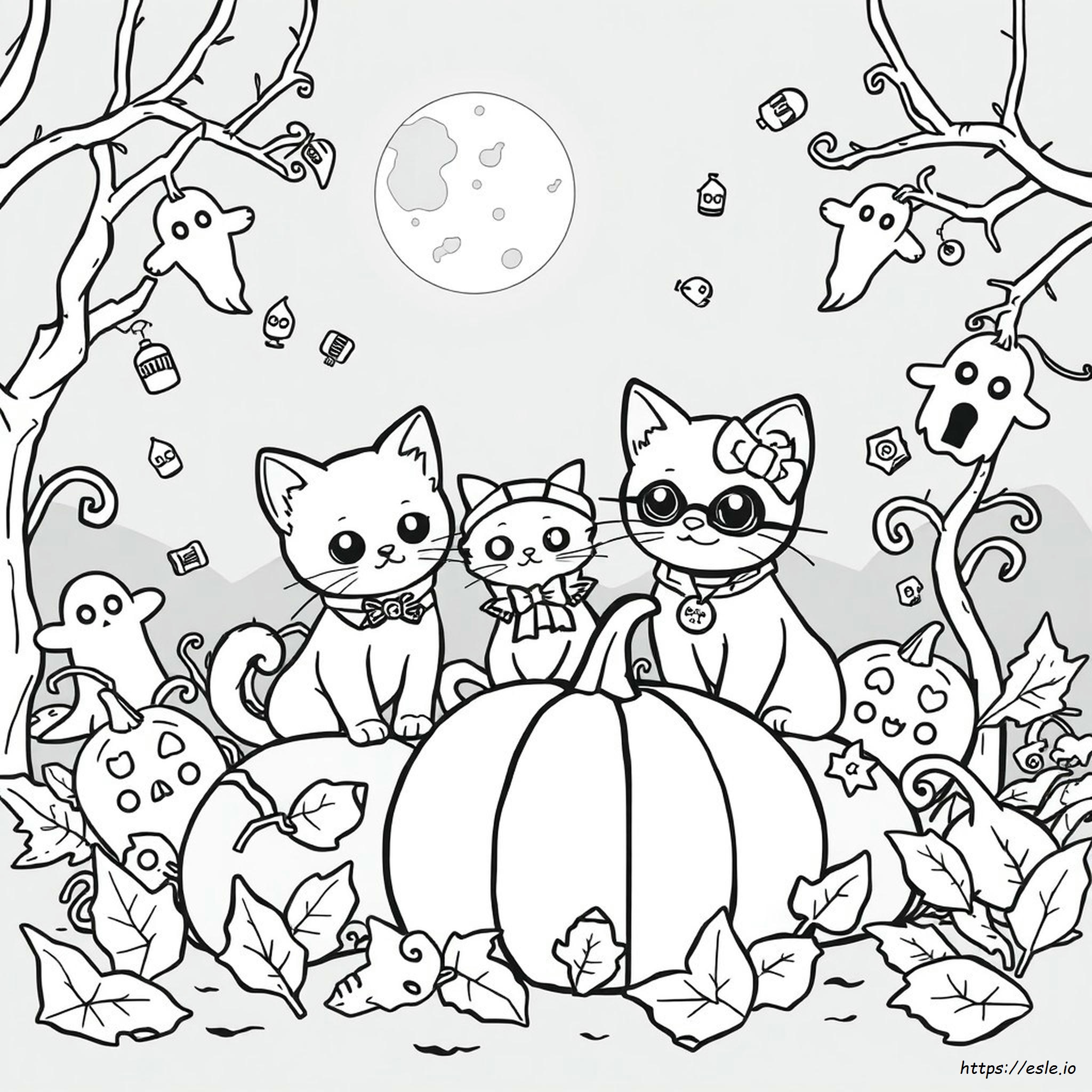 Super Kitties Halloween Kleurplaten kleurplaat