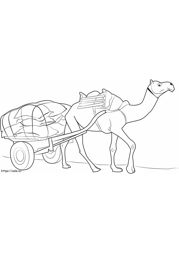  Camel Pulling Goods A4 E1600387345702 para colorir