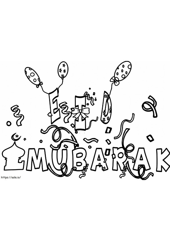 Eid Mubarak 7 para colorear