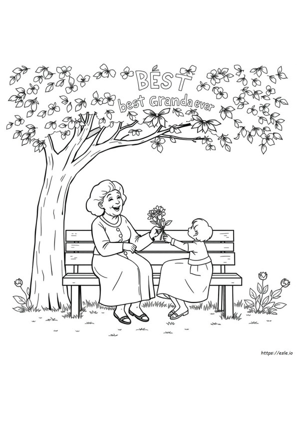Best Grandma Ever Coloring Page