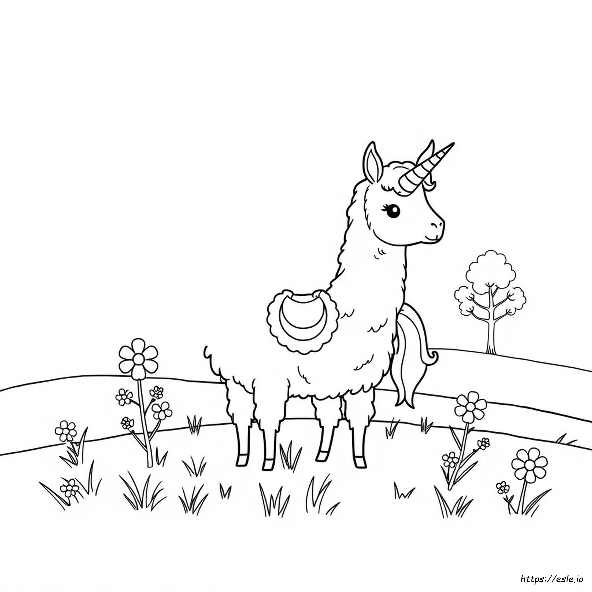 Llamacorno Carino Da Colorare