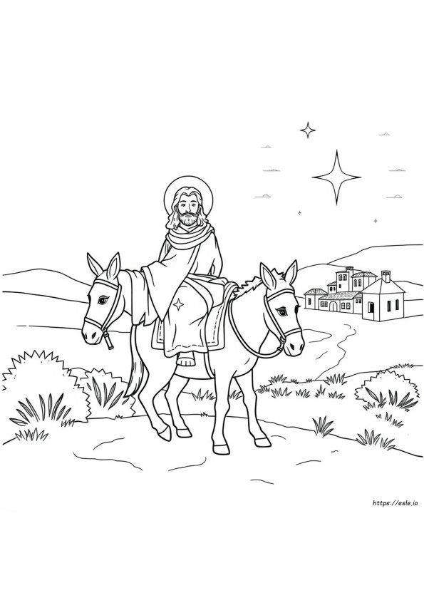Jezus Rijdt Op Een Ezel Kleurplaat