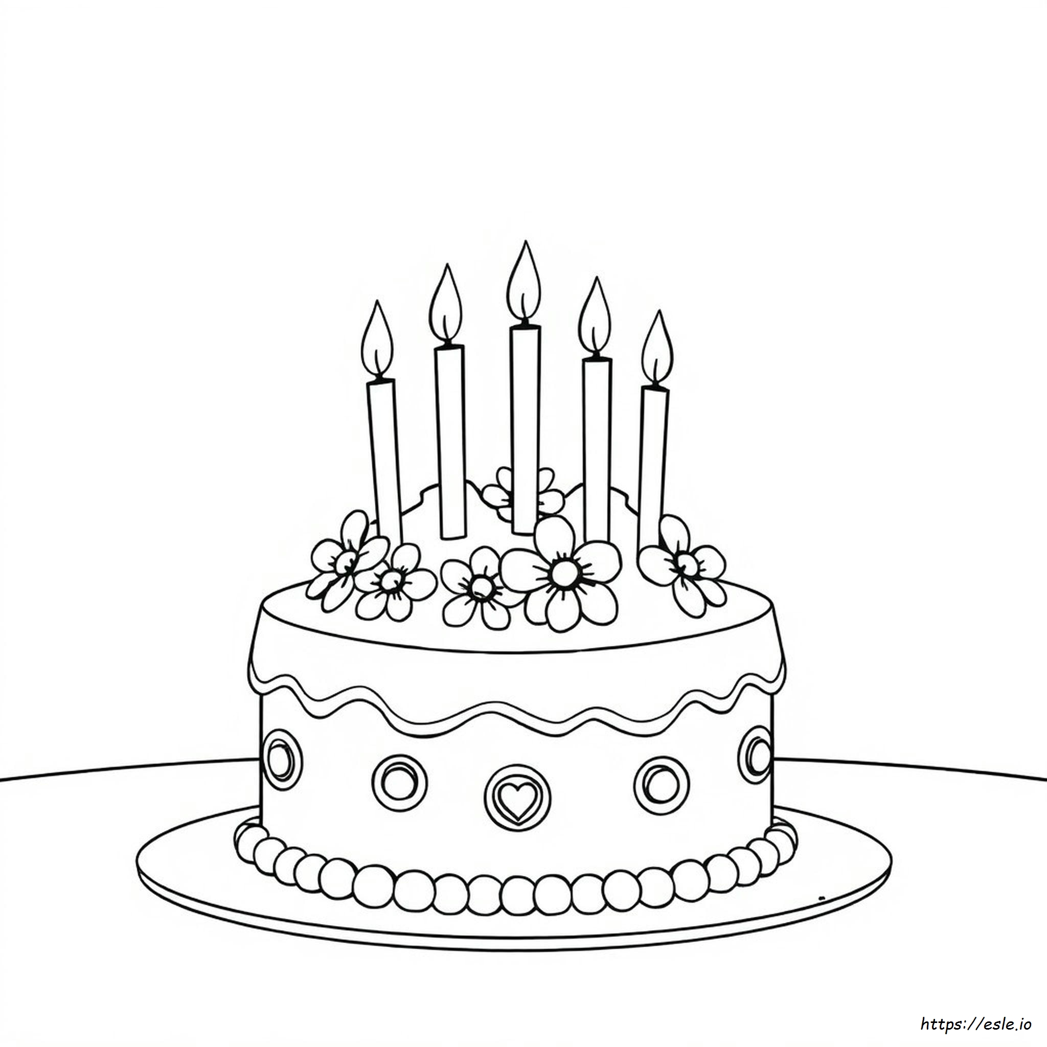 Birthday Cake Colouring Images