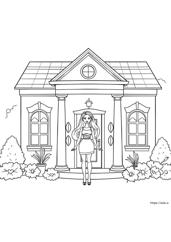 Barbie Traumhaus Ausmalbild