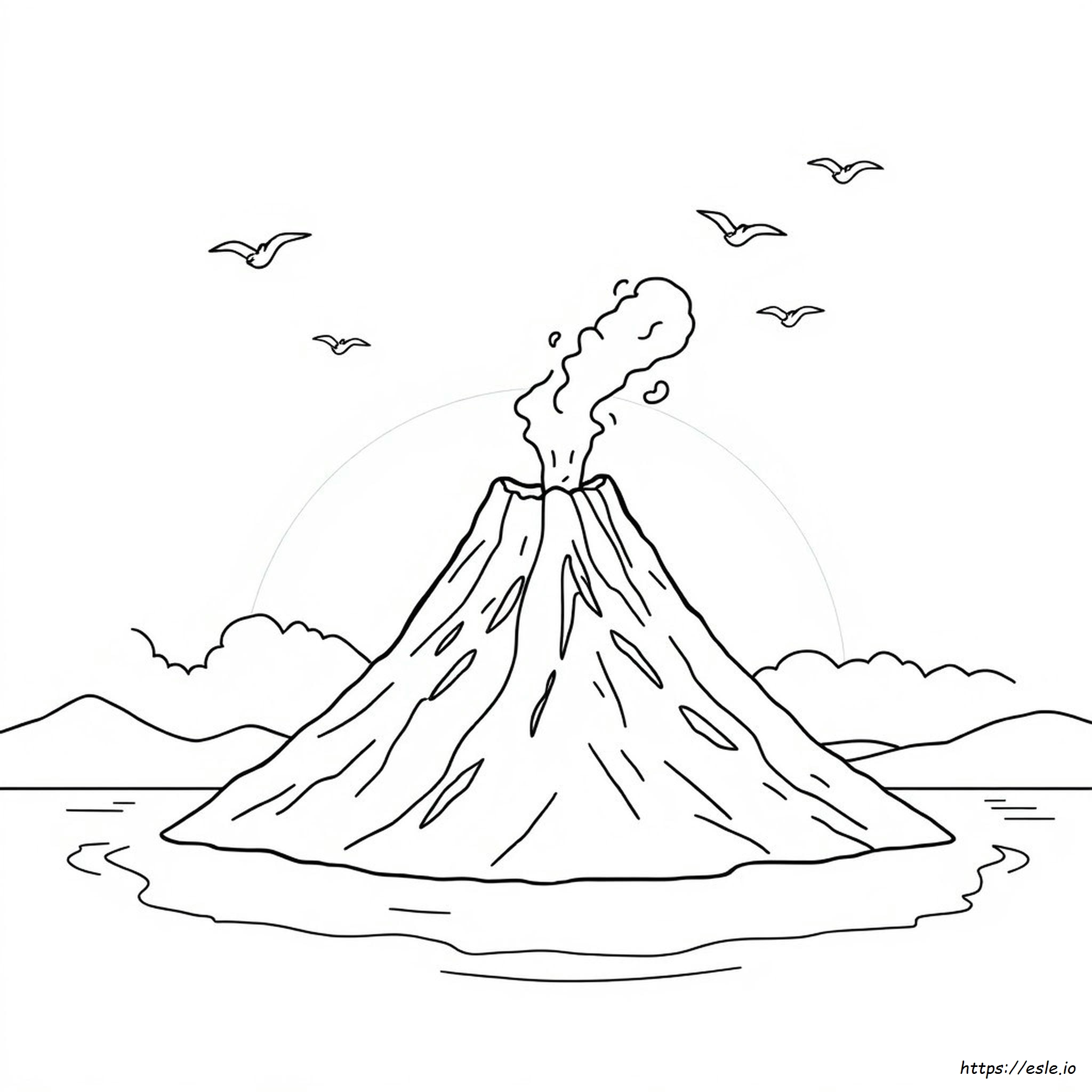 Preschool Volcano Coloring Pages