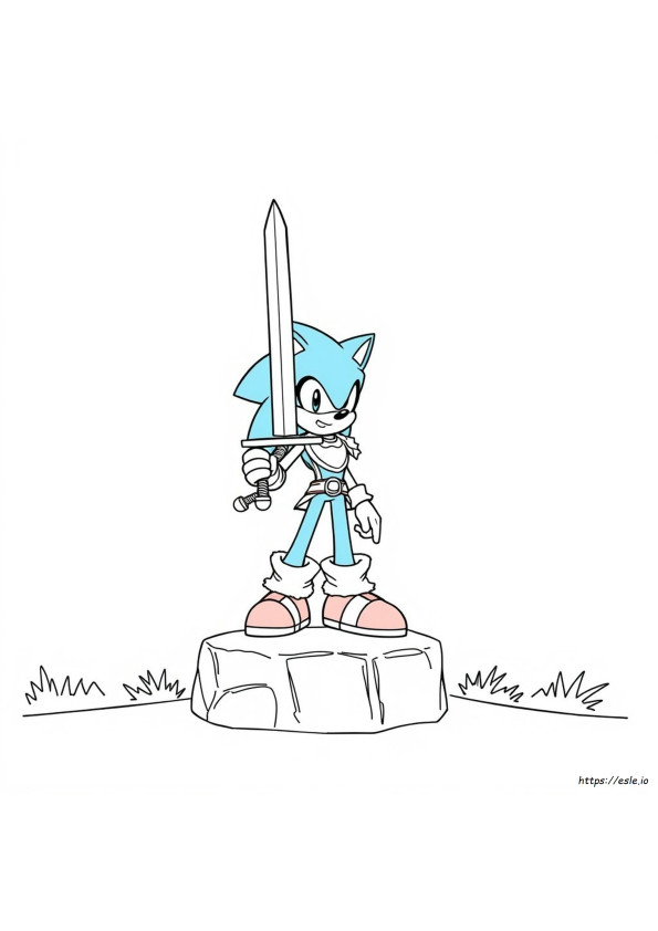 Kolorowanki Sonic Z Mieczem