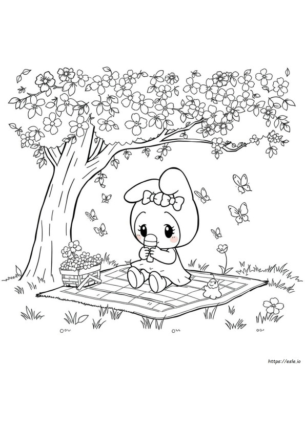 Pagini De Colorat My Melody De Vară