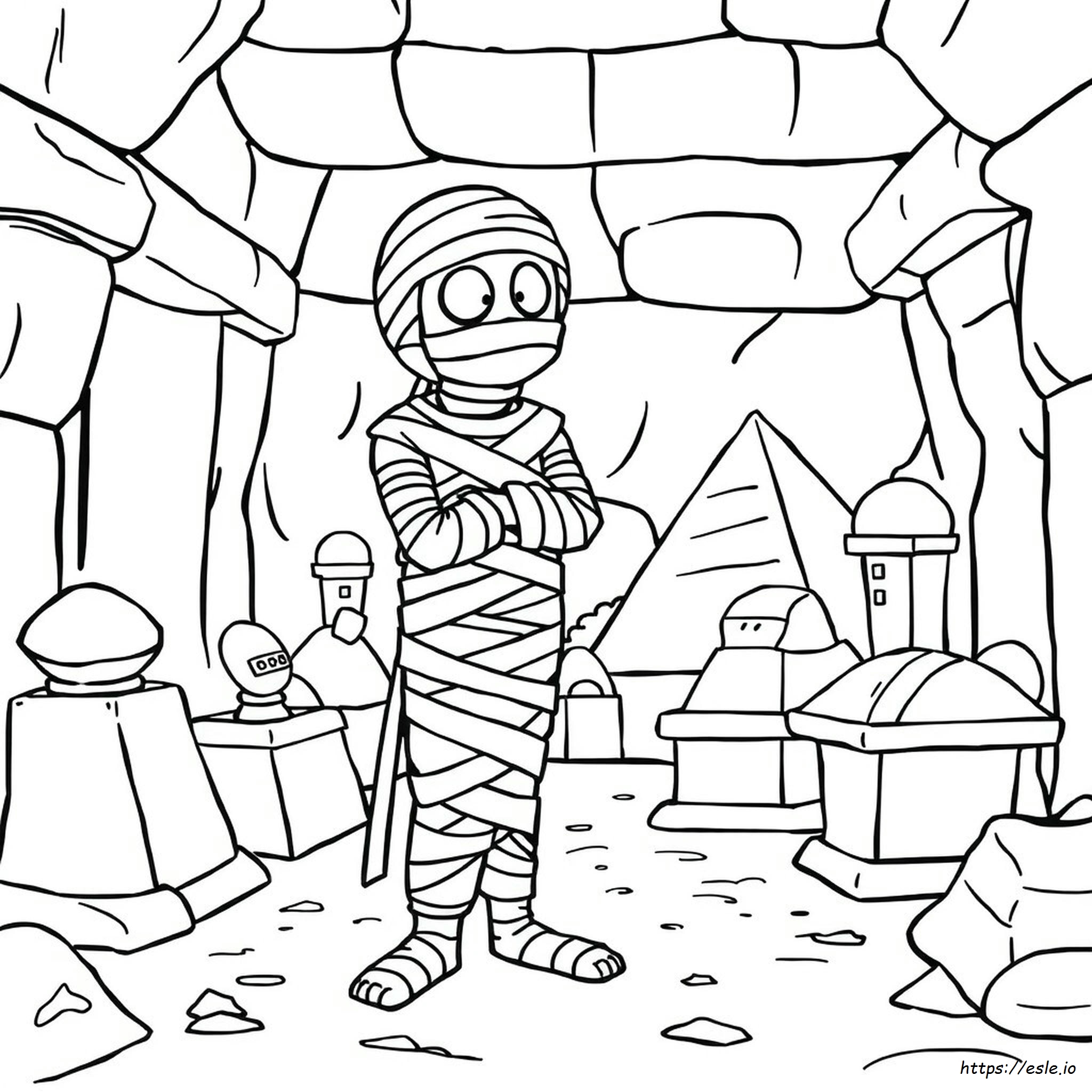 Coloring Page Of A Mummy