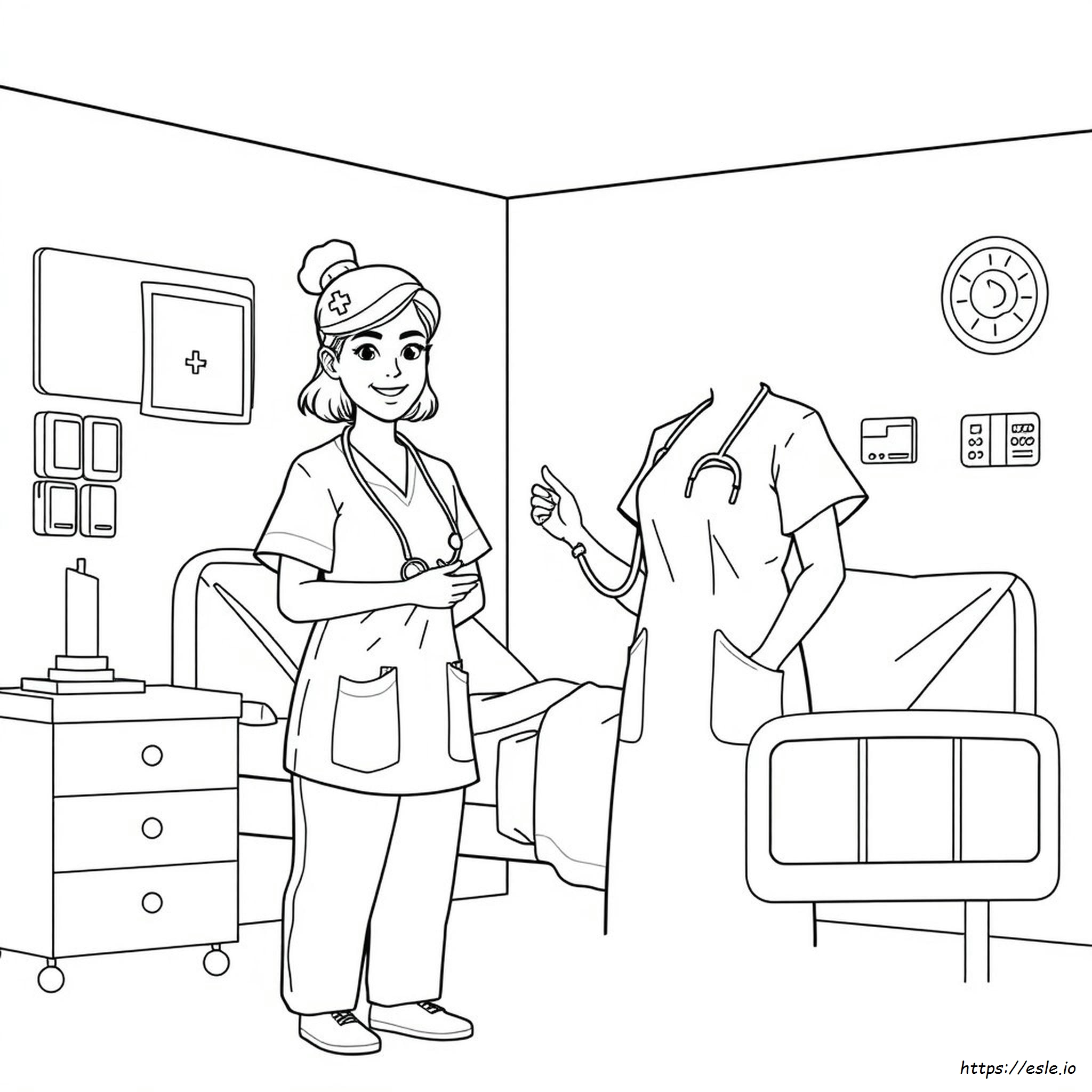 Coloring Page Of A Nurse